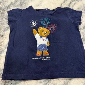 Ralph Lauren Kids' Navy Tee with Fireworks Bear